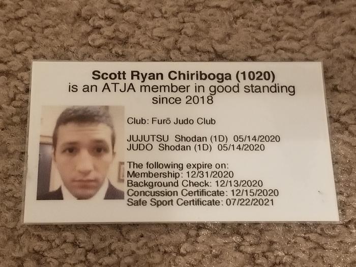 ATJA Rank/Membership Card