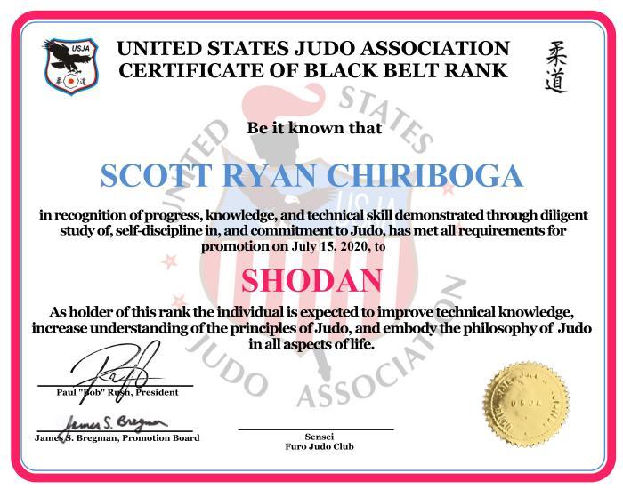 1st Dan · July 15, 2020 · Promoted by James Steven Bregman