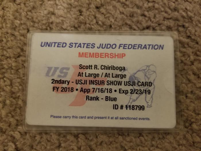 4th Kyu · November 6, 2018 · Promoted by USA Judo Promotion Board