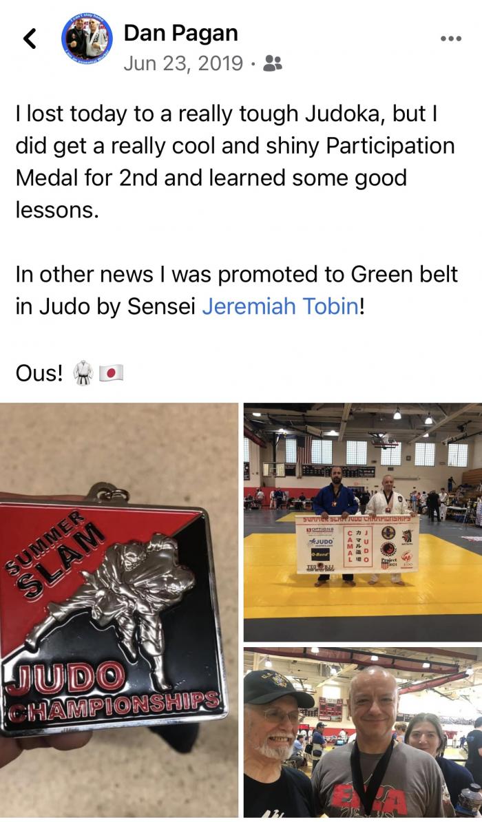 4th Kyu · June 23, 2019 · Promoted by Jeremiah Tobin, Yodan USJF #4686