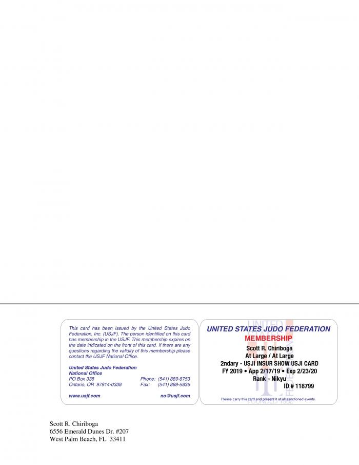 2nd Kyu · July 16, 2019 · Promoted by John R. Paccione