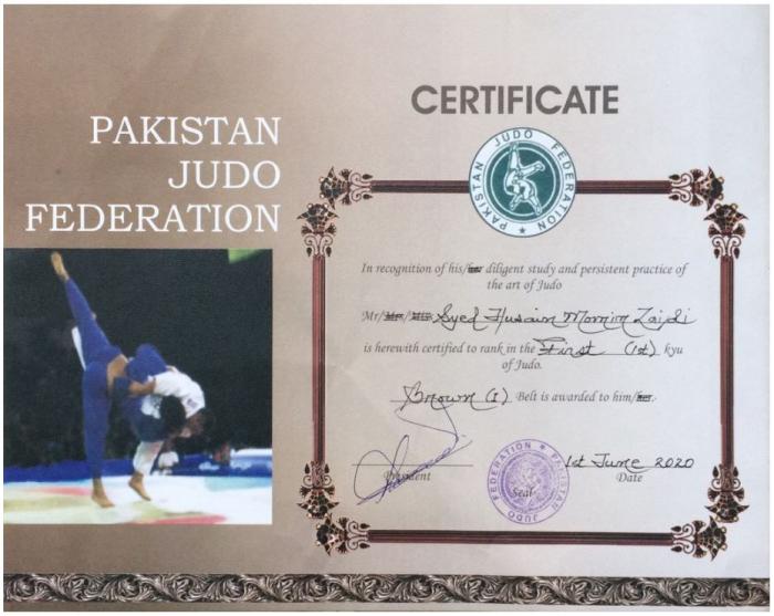 1st Kyu · June 1, 2020 · Promoted by Abdul Rahim Padela