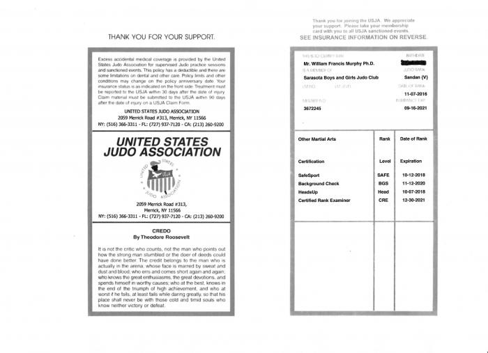 2020 USJA San Dan and Certified Rank Examiner ID