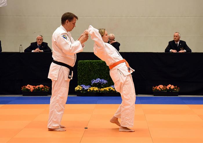 Me and my Uke competing in the Swedish national Kata championships with Juno Kata
