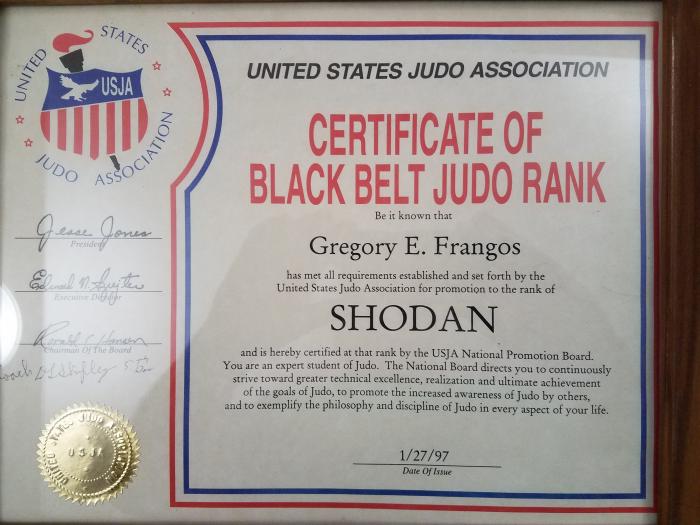 1st Dan · January 27, 1997 · Promoted by David Shifley