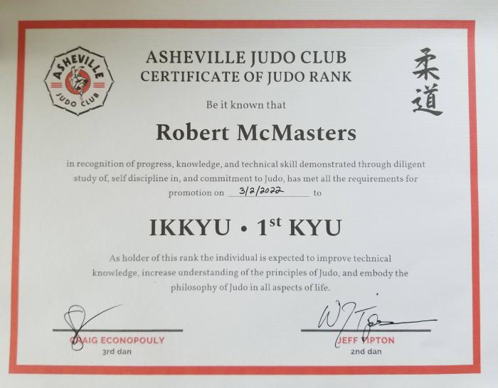 1st Kyu · March 2, 2022 · Promoted by Craig Econopoly