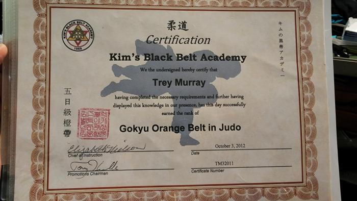5th Kyu · October 3, 2012 · Promoted by Elizabeth Nielson