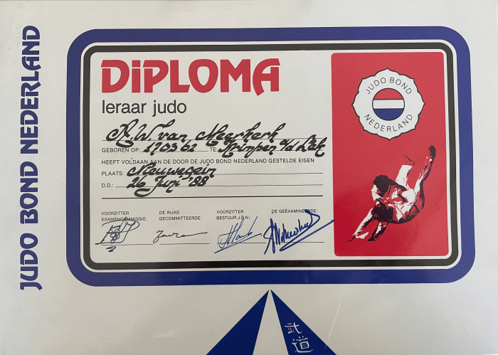 3rd Dan · June 26, 1988 · Promoted by Judo Bond Nederland
