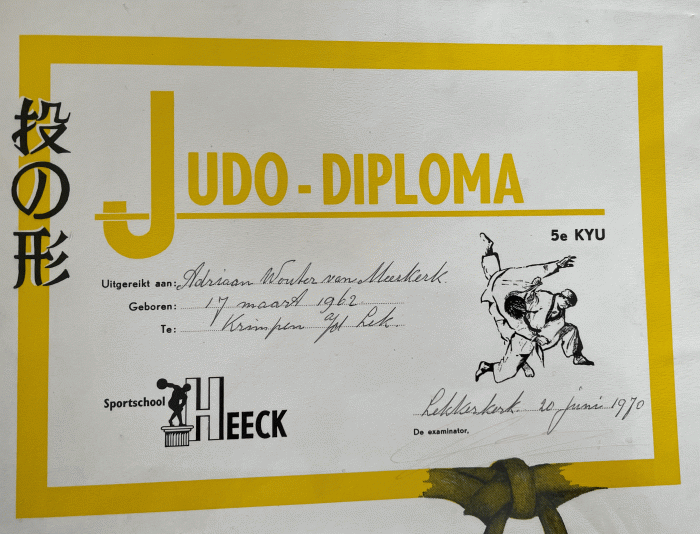 5th Kyu · June 20, 1970 · Promoted by Joop Heeck