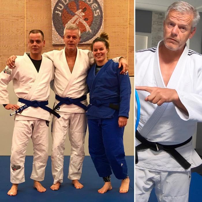 With my kids (3x black belt judo 3x blue belt BJJ)