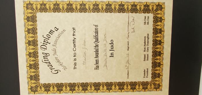1st Dan · December 14, 2003 · Promoted by Gary Don/Yorkshire Judo Association