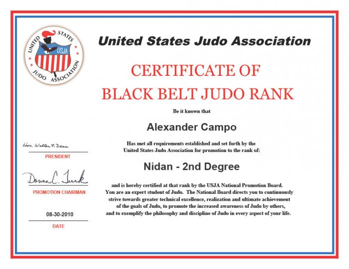2nd Dan · August 30, 2010 · Promoted by Ronald Allan Charles