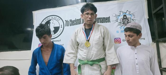 On the podium