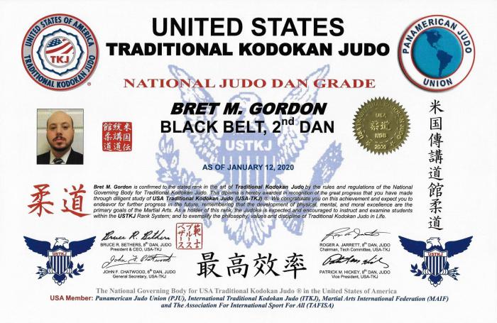 2nd Dan - USA Traditional Kodokan Judo