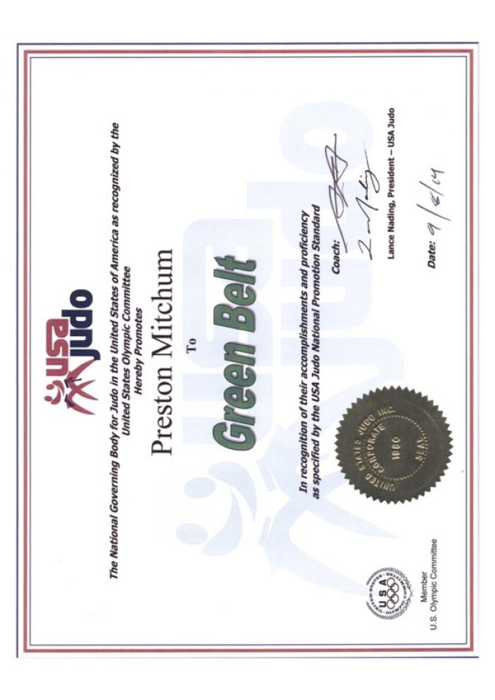 4th Kyu · September 8, 2014 · Promoted by Andres Andreu