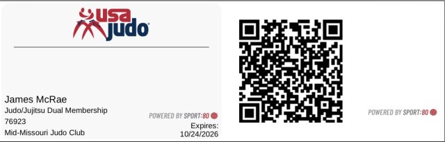 USA Judo Membership Card