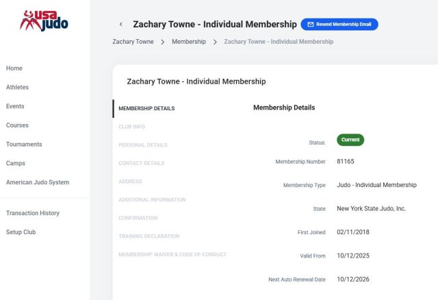 Verifying current USAJ membership